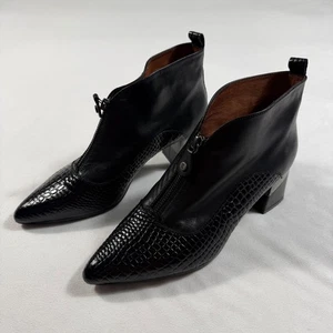 Hispanitas stivaletti neri in pelle donna EU 39/US 8 coccodrillo goffrato zip - Foto 1 di 10