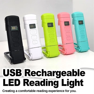 USB Recargable LED Luz Libro Lámpara Barra Nocturna 3 Colores Brillo Marcadores Clip Foto 1 de 4