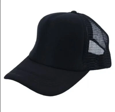 1PC Unisex Cap Casual Plain Mesh Baseball Trucker Cap Adjustable Snapback Hats  - Image 1 of 4