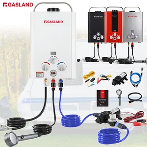 GASLAND Portable Gas Hot Water Heater LPG Instant Hot System & Pump Kit Caravan - Picture 1 of 33