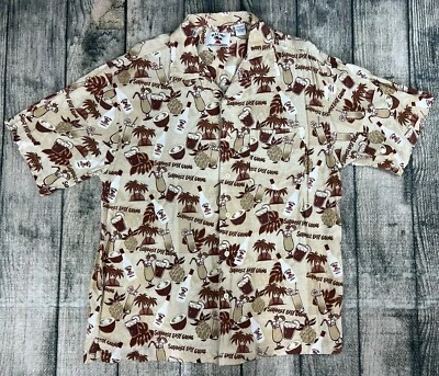 CAMISA DE RON MALIBU PARA HOMBRE ABOTONADA SERIAMENTE FÁCIL DE LLEVAR PARA HOMBRE GRANDE RAYÓN HAWAIANO Foto 1 de 4