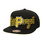 Men's Mitchell & Ness Black Pittsburgh Pirates Full Frontal Snapback Hat