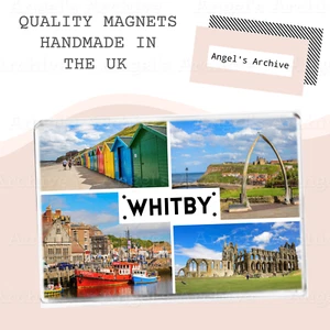 WHITBY ✳ ENGLAND ✳ SOUVENIR TOURIST ✳ LARGE FRIDGE MAGNET ✳ GREAT GIFT - Picture 1 of 1