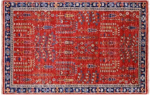Red 3' 3" X 4' 11" Ziegler Hand Knotted Wool Rug - Q22961 - Picture 1 of 7
