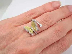2Ct Round Cut Lab Created Citrine Women's Engagement Ring 14K White Gold Plated - Picture 1 of 4