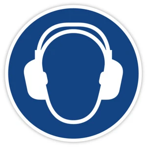 Aufkleber Gebotszeichen „Gehörschutz benutzen“ Folie ISO 7010 M003 | Ø 5-30 cm - Bild 1 von 1