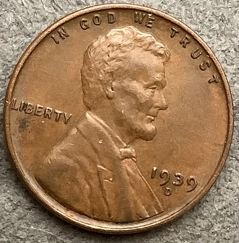 1939 D * Lincoln Wheat Cent - High Grade ~ A726 Cover