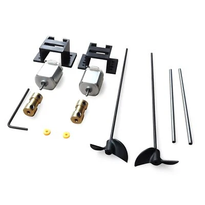 Doppelte 130 Motoren RC Boot Schiff Antrieb Set Motor Sitz 12CM Welle Propeller - Bild 1 von 4