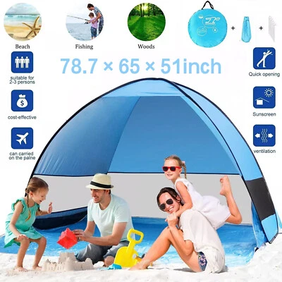 Pop Up Portátil Playa Toldo Parasol Refugio Exterior Camping Pesca Tienda Malla Foto 1 de 4