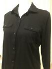 Chaps Women's Black Long Sleeve Casual Button Front Shirt 60% Cotton Size Medium