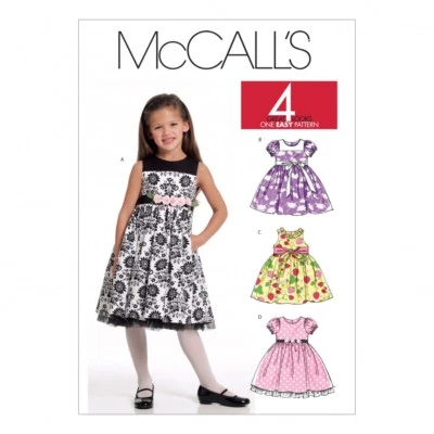 McCalls Childrens Easy Sewing Pattern 5793 Summer Dresses & Sash (McCalls... - Image 1 of 4