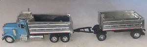 KENWORTH W900 Long Hauler Blue Dump Truck & Trailer 1:32 - No Box - Picture 1 of 19