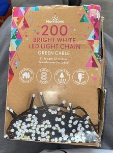 200 Bright White Led Light Chain 12 Metres - Picture 1 of 9