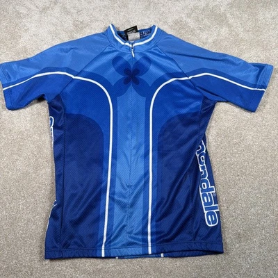 Camiseta deportiva de ciclismo Cannondale 3/4 cremallera para hombre grande azul manga corta logotipo Foto 1 de 4
