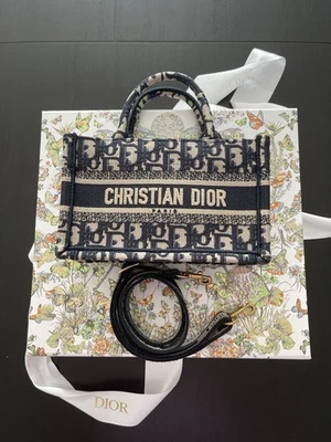 Pristine Dior Mini Book Tote In Oblique Embroidery - Image 1 of 4
