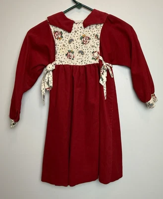 Vintage Plum Pudding Corduroy Dress w/Quilted Bodice - 6 - Image 1 of 4