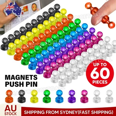 10-60x Magnets Push Pin Thumbtacks Magnets Fridge Whiteboard Magnets Office Home - image 1 of 4
