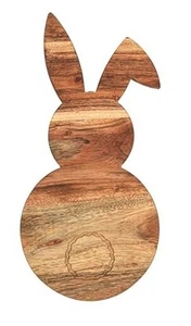 Bunny Shaped Wooden Serving Board, Wood Cutting Board for Kitchen, Organic - Picture 1 of 7