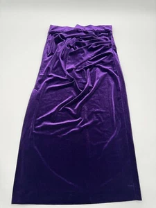 Zara hoch taillierter drapierter Midirock Damen Medium lila Samt Seitenschlitz Hipster - Bild 1 von 10