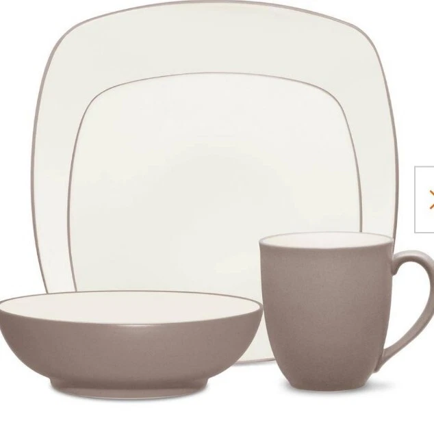 Noritake Colorwave Stoneware Square Four Piece Place Setting in Clay QQQ 1281