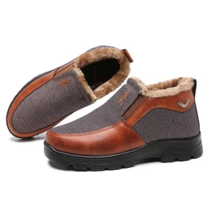 Mens 9.5 Lined Waterproof Shoes Hiking Winter Snow Boots Walking Warm Fleece - Picture 1 of 9
