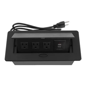 Connection Box Desktop Pop Up Presa Power Cover Box con 3 Prese e 2 Porte USB - Foto 1 di 12