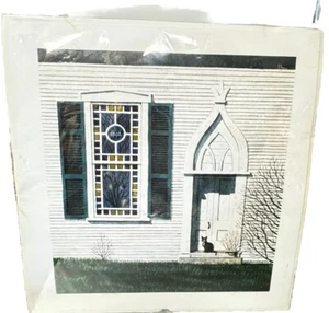 Vintage Church Print W/Cat Numbered And Signed - Bild 1 von 6