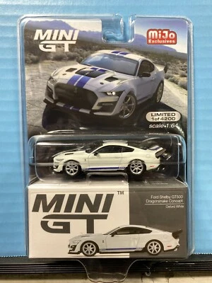 1/64 MINI GT MIJO FORD MUSTANG SHELBY GT500 DRAGONSNAKE CONCEPT OXFORD WHITE - Image 1 of 2