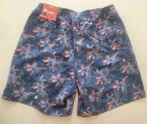 NWT Birddogs Boom Classic Shorts Mens Large Hawaiian Blue Print Floral 7 In - Picture 1 of 4
