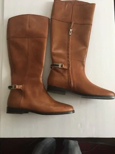 STIVALI DA EQUITAZIONE DONNA TAGLIA 9 LAUREN RALPH LAUREN BERNA PELLE MARRONE CHIARO ALTI AL GINOCCHIO - Foto 1 di 5
