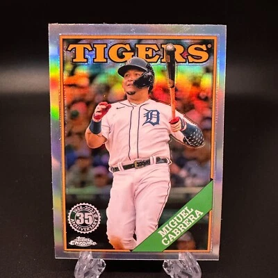 2023 Topps Chrome Miguel Cabrera 1988 Topps Baseball #88BC-4 Detroit Tigers - Image 1 of 2