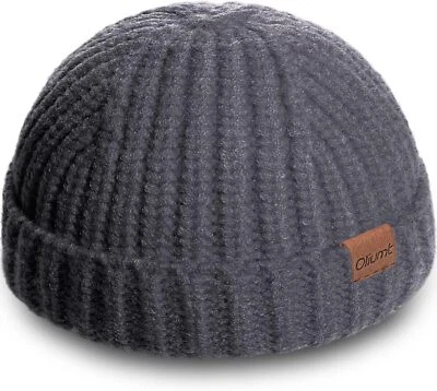 Gorro corto de pescador sombreros para hombre tejido calavera gorra puño arrastrero sombrero elegante gorra Foto 1 de 4