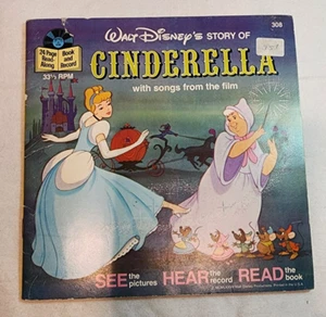 Vintage Walt Disney Cenerentola leggere lungo libro e disco vinile 1977 - Foto 1 di 8