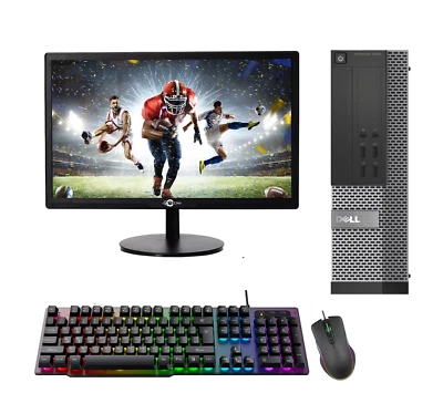 GAMING PC DELL HP COMPUTER WIDESCREEN BUNDLE WIN 10 QUAD i3 16GB 500GB GT 730 - Image 1 of 4