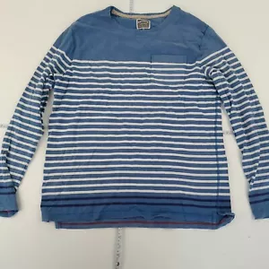 FAT FACE Sweatshirt XL Blue White Striped Mens Long Sleeve Top Round Neck Cotton - Picture 1 of 10