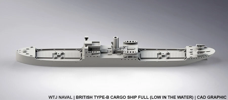 WTJ NAVAL War Pigeon Freighter - Fully Laden 1:1250/1:1800/1:2400 scales