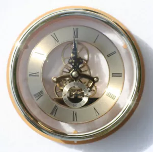 Skeleton Clock 149mm diameter quartz insertion with flange, brass finish. - Picture 1 of 3