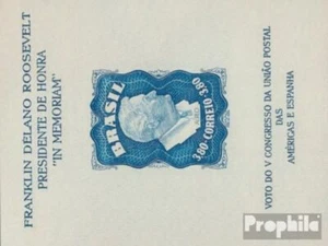 Francobolli Brasile 1949 Mi Block10X non usato 1949 Roosevelt - Foto 1 di 1