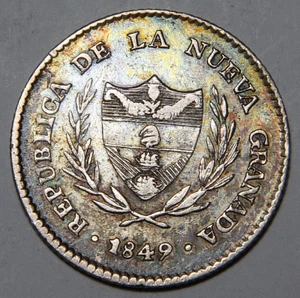 1849 Colombia 2 Reales 2R Bogotà Buone Condizioni Tonica! -3869- - Foto 1 di 4