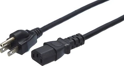 3 Prong AC Power Cord Cable US Plug for Laptop PC Desktop Monitor Printer - Image 1 of 4