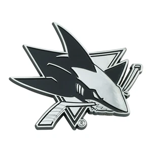 Oficial San José Sharks NHL Hockey Logo Sólido Metal Coche Emblema - Picture 1 of 1