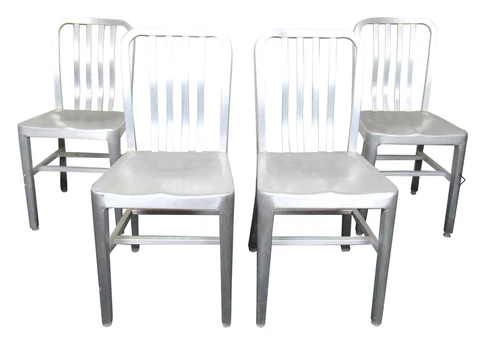 Set of Four Metal Dining Chairs Cover