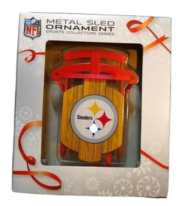 Pittsburgh Steelers Metal Sled 3.5 inches Ornament Topperscot In box - Picture 1 of 5