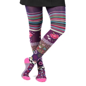 Dub & Drino France Ladies Floral Tights, Thought, T1/2 Fits US 4/6 Made in Italy - Picture 1 of 2