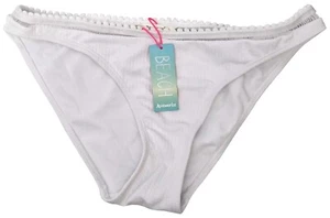 ACCESSORIZE Beach donna nuoto bianco pom pom orlo bikini fondo UK 12 - Foto 1 di 3