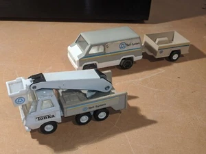 Vintage 1970s Tonka Bell System TELEPHONE REPAIR Van Trailer & Boom Truck 55010 - Picture 1 of 7