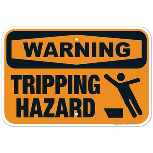 Tripping Hazard Sign, OSHA Warning Sign, - Picture 1 of 86