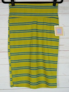Lularoe Women's Cassie Yellow & Blue Striped Skirt Size Small NWT - Picture 1 of 3