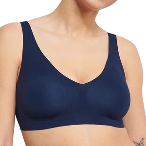Sloggi Women's Zero Feel 2.0 Bralette Bra, Navy Blue Size L - Picture 1 of 8