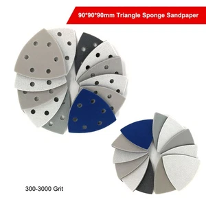 90*90*90mm Triangle Sponge Sandpaper 0 - 6 Hole Sanding Paper Pads Sheets - Picture 1 of 8